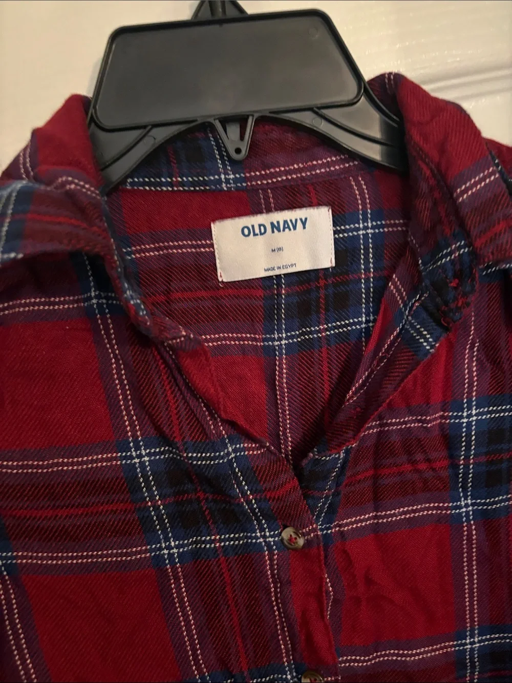 Old Navy Red and Blue Plaid Button-Down Shirt